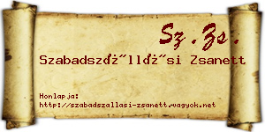 Szabadszállási Zsanett névjegykártya
