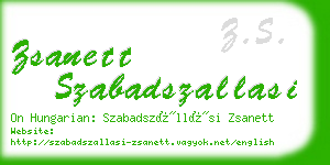 zsanett szabadszallasi business card